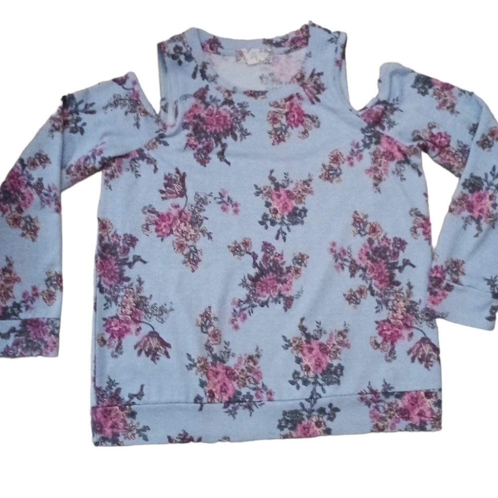 Pink Rose Keyhole Sleeved Floral Top